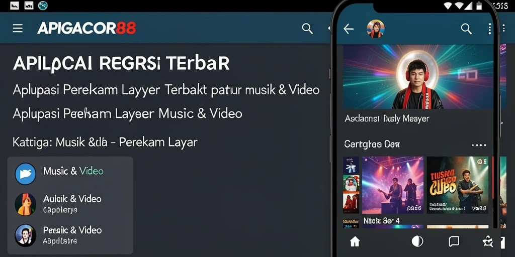 Antarmuka pengguna <strong>APIGACOR88</strong> saat merekam layar dengan suara.