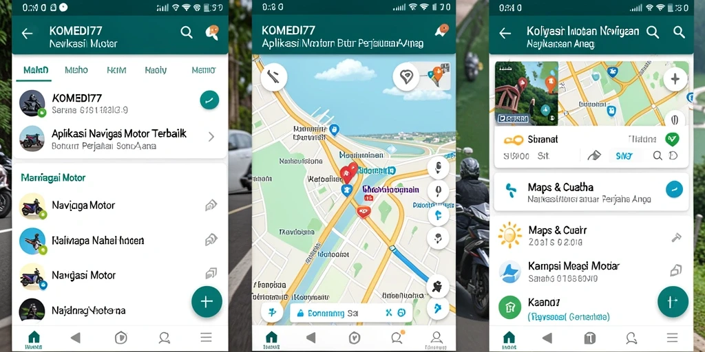 Antarmuka pengguna KOMEDI77 dengan fitur Navigasi Motor yang intuitif.