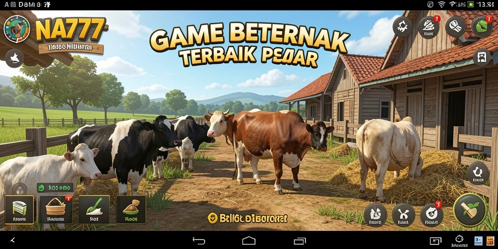 Tampilan antarmuka NA777 yang penuh warna dan menarik dalam game Beternak.