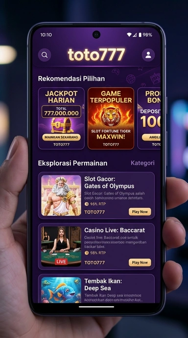 Tampilan katalog aplikasi toto777