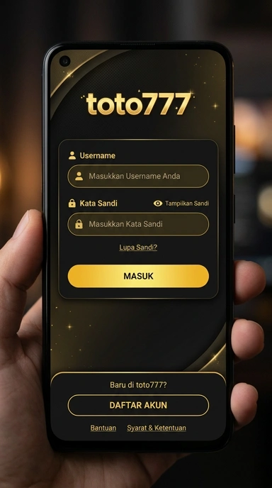 Tampilan halaman login toto777